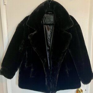 Blank NYC Black Faux Fur Jacket – Size Small – Excellent Condition